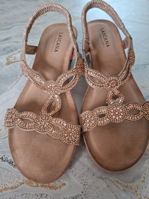 Lascana Damen Sandalen Gr. 39  mit Glitzer