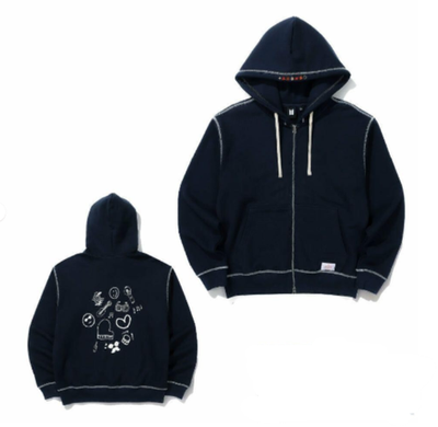 BTS permission to dance on stage seoul zip-up hoodie Navy M Size