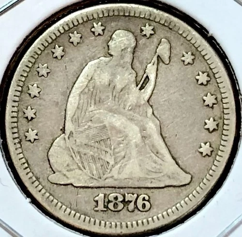 1876-P VF Silver Seated Liberty Quarter,  Nice *Better Grade* Silver 25C
