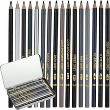 Grey Colored Pencils,Oil Based Wooden Colored Pencil Set for Adults Coloring Boo