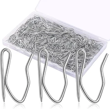 Metal Curtain Hooks, 200pcs Drapery Pins Stainless Steel Pin-on Hooks for Window