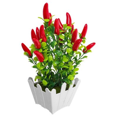 3 Pcs Faux Plant Indoor Bonsai Tree Chili Pepper Ornaments Artificial