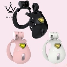 Cute Male Chastity Cage with 4 Ring Lock Heart-shaped Hollowed-out Pot Lid