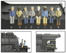 Broadway Engineer amp; Fireman Figure Sets Style C amp; D - HO Scale Model
