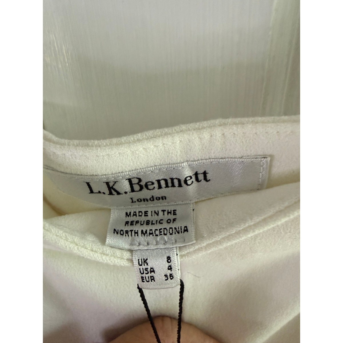 NWT L.K. Bennett Millie White Kick Flare Trousers Size 4 High Waist Crop View 3