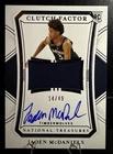 Jaden McDaniels 2020 National Treasures Clutch Factor Rookie Patch Auto /49 RPA