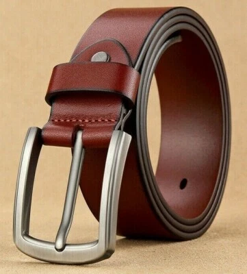 DESIGN BY ITALY DIABLO ✅Echt Büffel Gürtel Jeans Herren Massiv Schnalle Leder Gürtel Schwarz Braun 4 cm