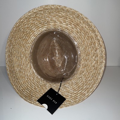GIGI PIP NWT Isla 100% Straw Fedora Hat All Natural Wide  display picture 2