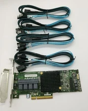 Adaptec ASR 71605 1GB 16Port HBA RAID PCIe Controller Card + 4* SATA Cables