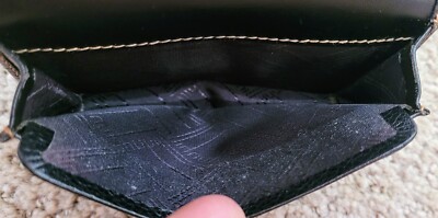 AUTH DUNHILL VINTAGE LEATHER LOGO CARD CASE HOLDER PREOWNED BLACK