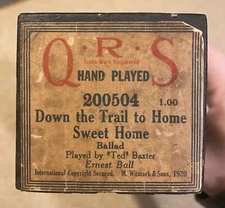 QRS Player Piano Roll #200504 - Down The Trail To Home Sweet Home - Ballad