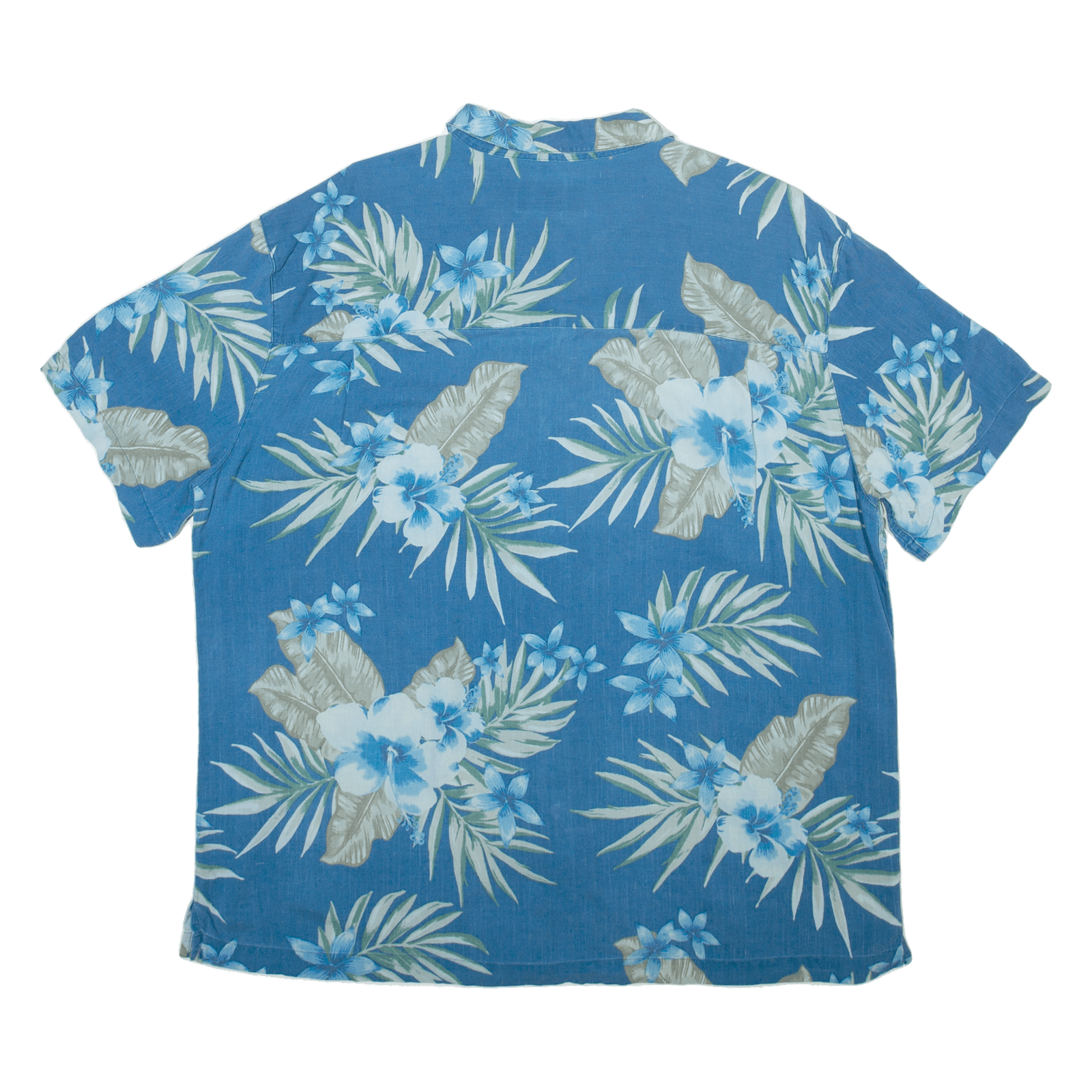 ISLAND SHORES Mens Hawaiian Shirt Blue Silk Floral XL eBay