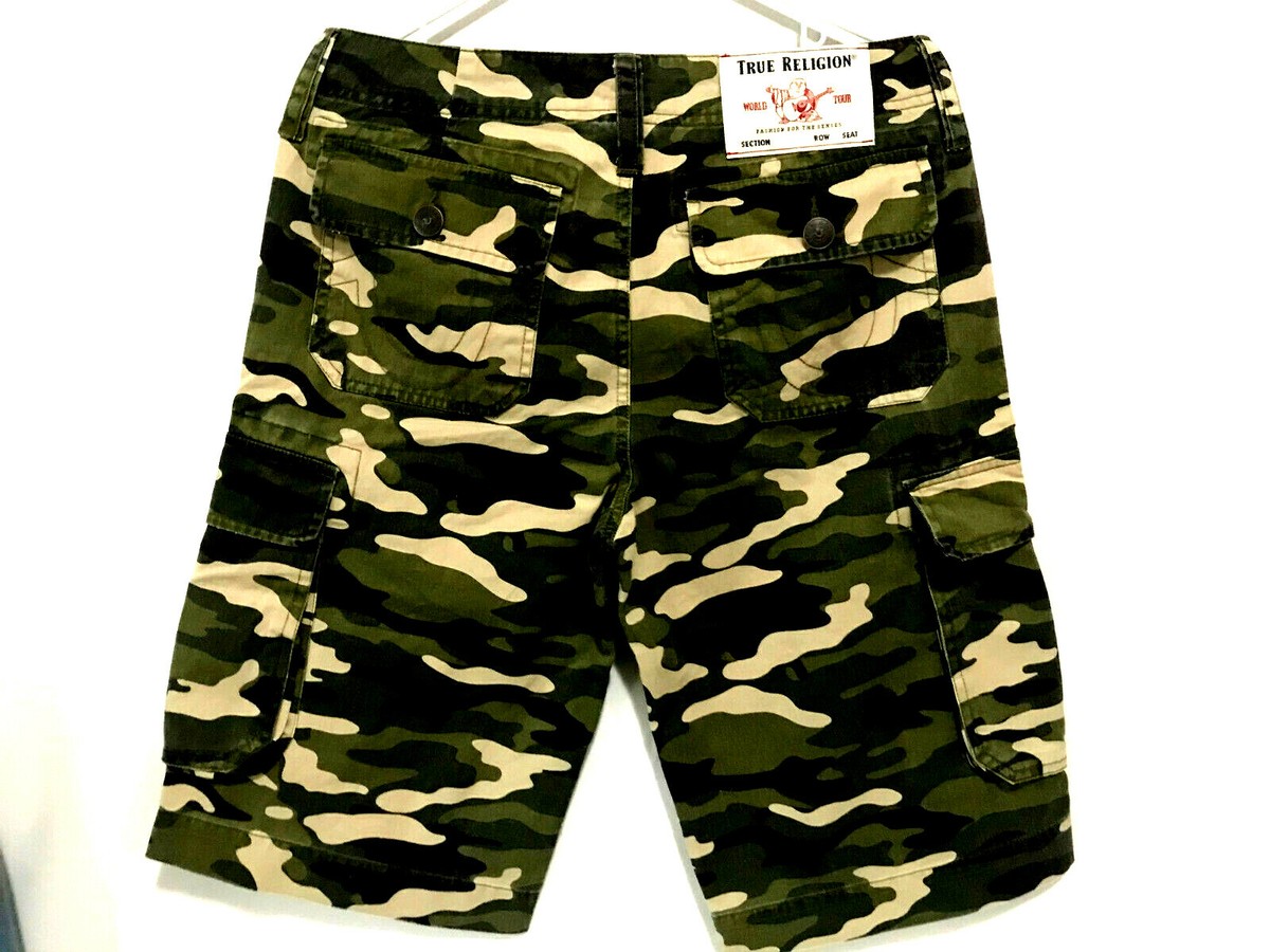 True Religion Men's Green Camo Cargo Shorts NWT 104821 | eBay