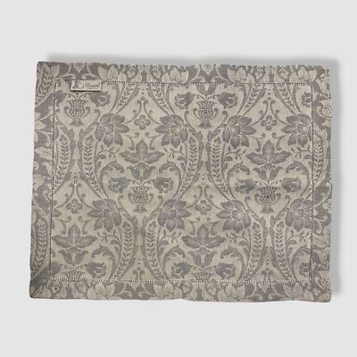 $40 Busatti Gray Corda Col.37 Jacquard Rectangular Linen Table Placemat 20''x16''