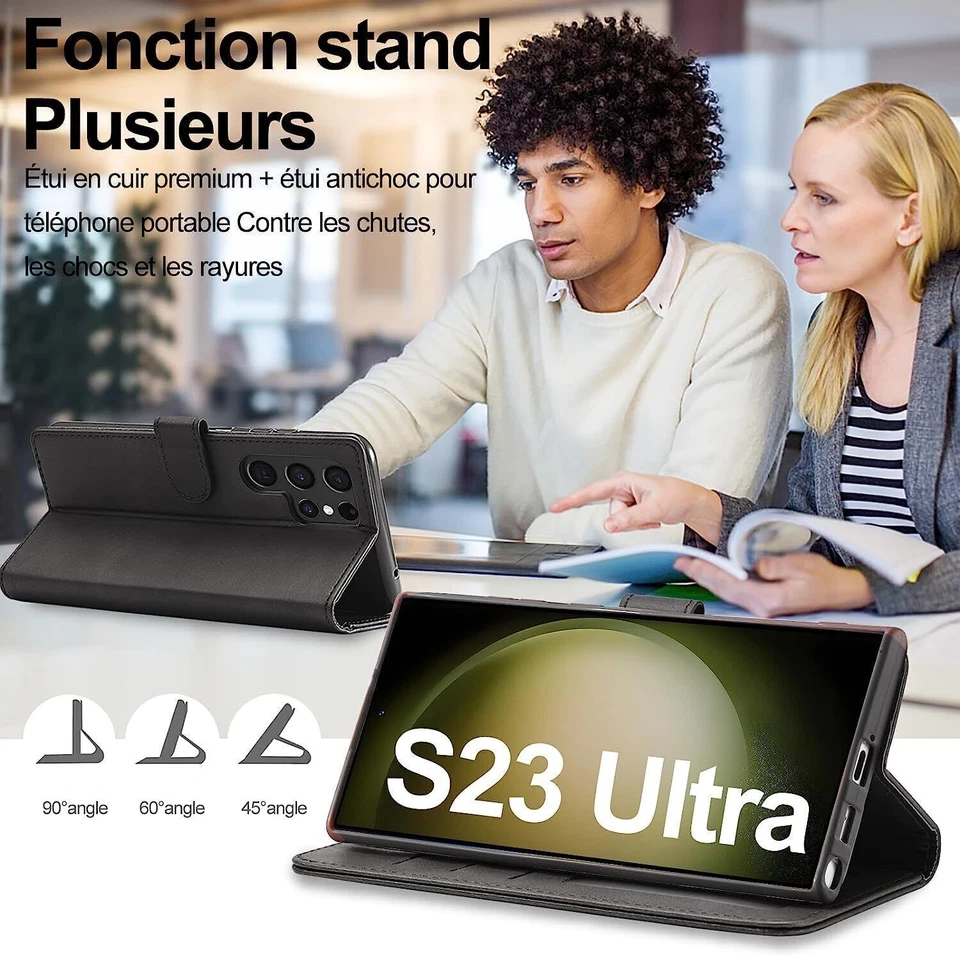 Case for Samsung Galaxy Note 20 10 9 8 3 2 Leather Wallet Flip Phone Stand Cover - Image 4 of 4