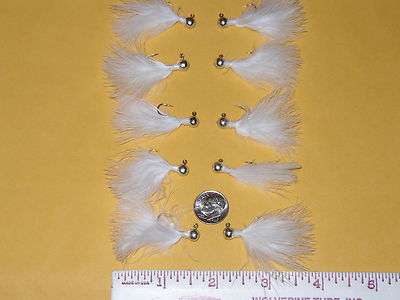 Hand-Tied Marabou Feather Jig Heads – Perfect For Crappie, Bluegill, Panfish & More (1/16 Oz & 1/32 Oz)