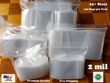Clear Zip Seal Bag Plastic 2 Mil Lock Top Bags Zipper Large Small Baggie 2Mil
