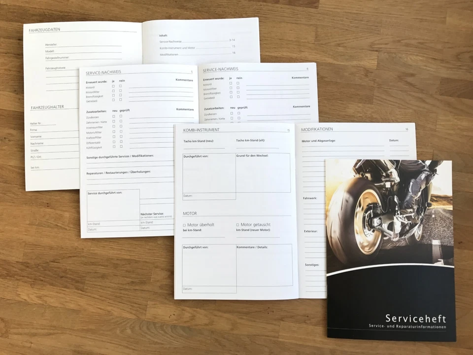 Cuaderno de servicio de moto / chequera ✓ Adecuado para TODOS los fabricantes y modelos - Imagen 2 de 4