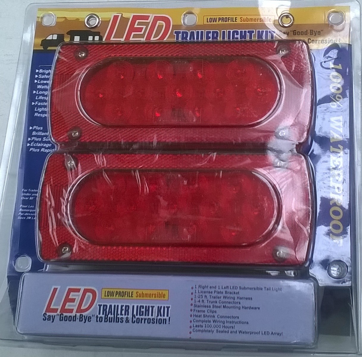 Pair of 12v LED Trailer lights with cable