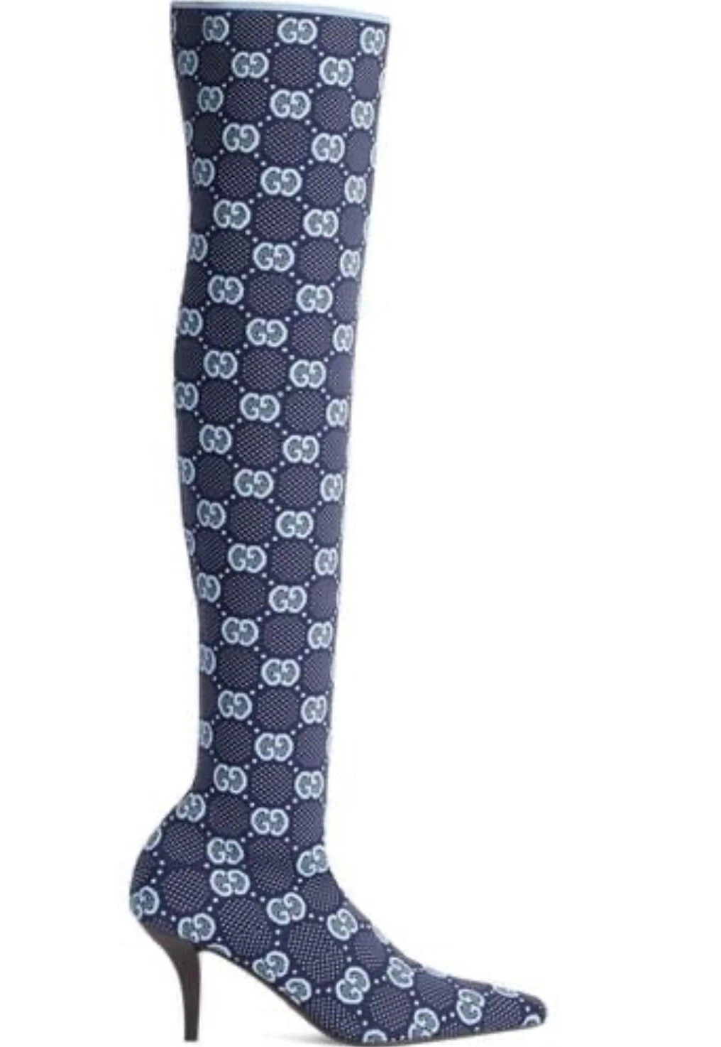 Bottes hautes genou bleu Gucci GG Supreme neuves taille 37,5/États Unis 7,5
