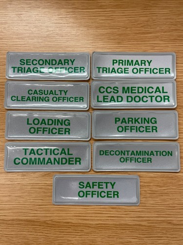 Encapsulated Major Incident reflective badges 135mm X 45MM (Price is per badge)