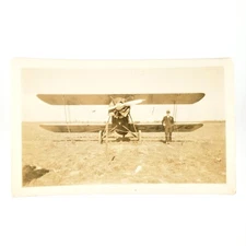 Unknown Biplane Propeller Aircraft Photo 1920s Mystery Airplane Snapshot A4323