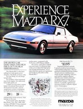 1984 MAZDA RX-7 Genuine Vintage Print Ad Automobile Car