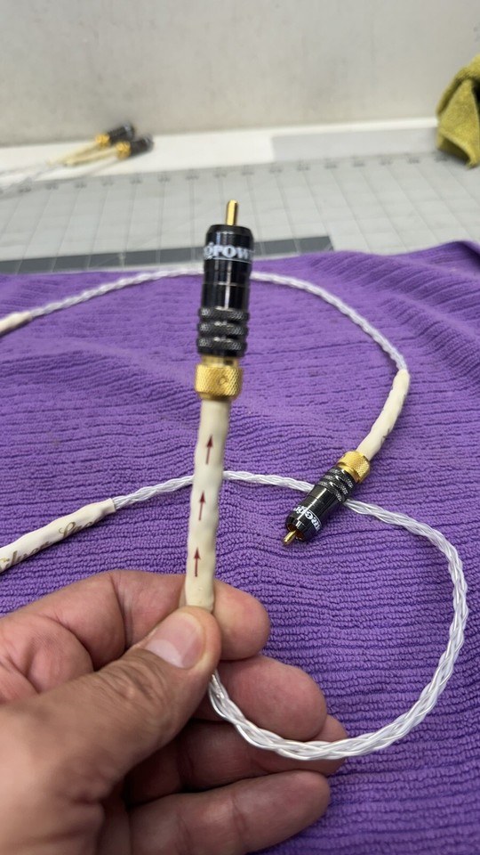 2X HOMEGROWN AUDIO Silver Lace 99.9 Pure Silver INTERCONNECT GOLDEN RCA ...