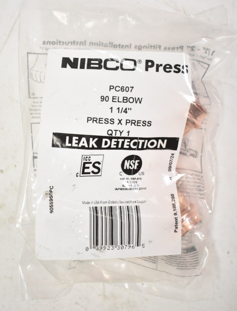 Nibco Press System 90° Elbow Tool 1--1/4" Press x Press PC607 Copper Genuine OEM