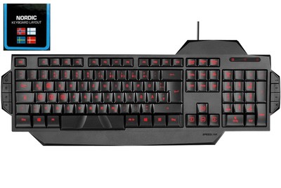 Speedlink USB LED Gaming Tastatur QWERTY DNK Dänemark Dänisch Keyboard-Layout