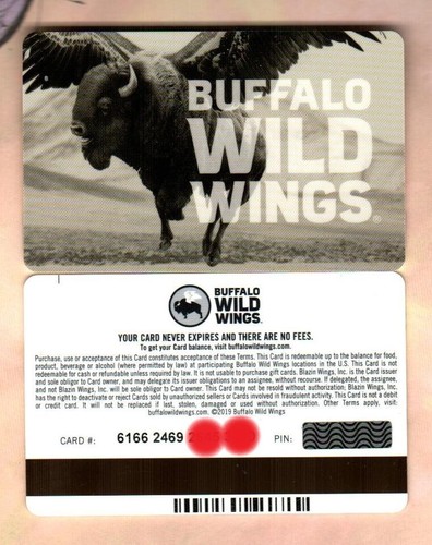 BUFFALO WILD WINGS Flying Buffalo ( 2019 ) Gift Card ( $0 ) V1