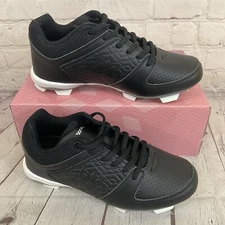 RIP-IT RIPDIC-BB-075 Women's Diamond Softball Cleats Black White Grey US 7.5