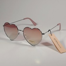 BCBGeneration Heart Sunglasses Silver Frame Nude Gradient Lens BG3064CE 045 59mm