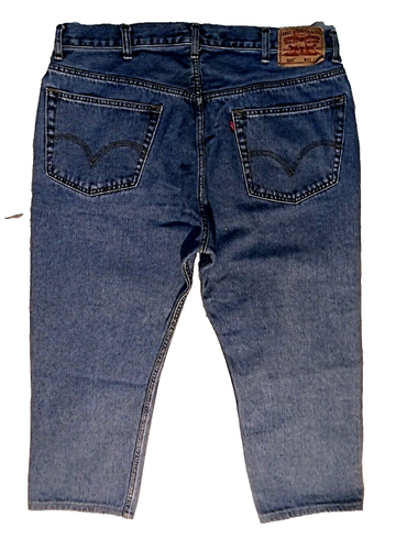 Levis Mens 505 Regular Fit Cotton Denim Blue Jeans 38W x 26L A214 - Picture 3 of 5