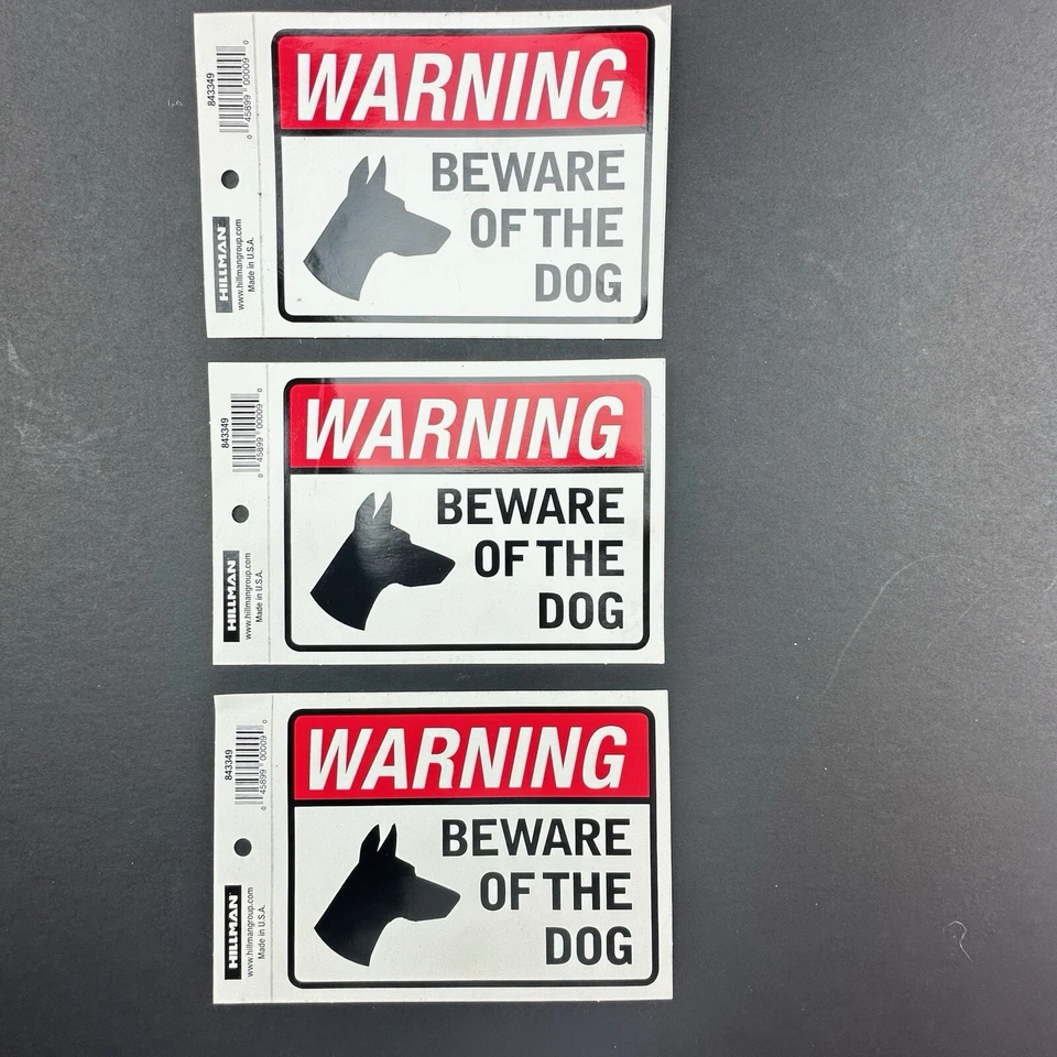 Hillman 843349 Black/White Vinyl English Beware Decal 4 H x 6 W in. - Image 4 of 4