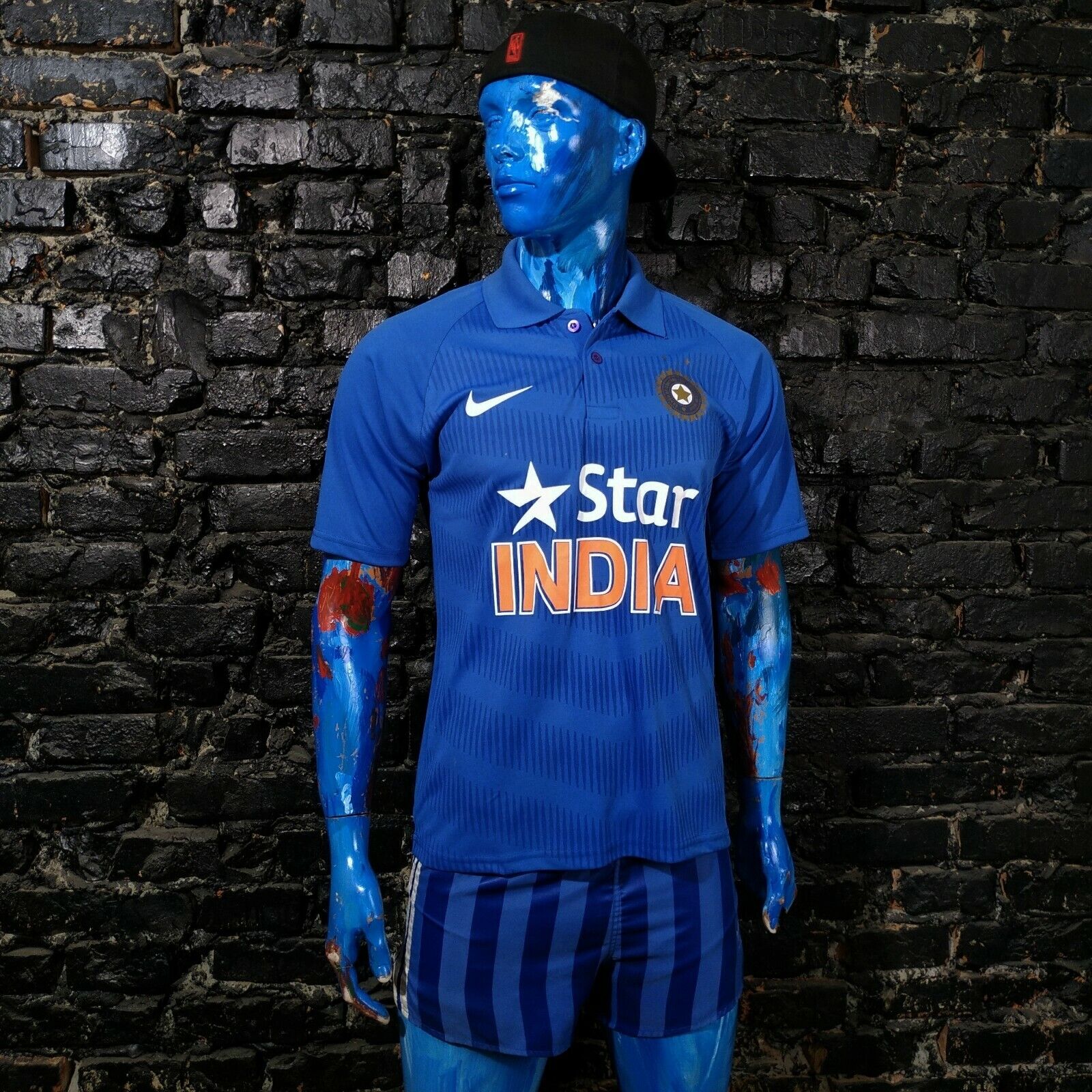 India Team Complete Free Shipping Jersey Cricket Shirt Blue Mens Trikot Nike mart Polyester