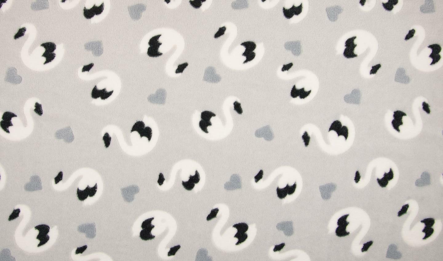 Double Sided Super Soft Cuddle Fleece Fabric Material - SWAN GREY