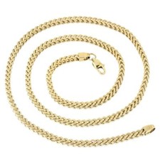 14k Gold Plated Stainless Steel Fransco Link Chain Square Box Necklace 2.5MM 4MM