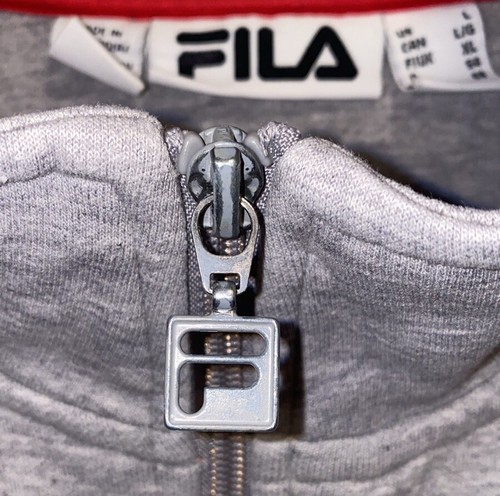 Fila Men’s Large Gray Collared Zip-Up Track Jacket - Picture 6 of 15