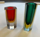 Vintage Murano Glass Vase Red and Red