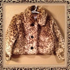 Gymboree Glamour Kitty Htf Faux Fur Coat Size 4