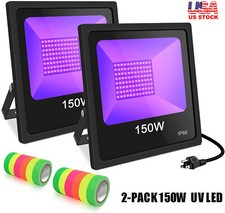 2-PACK 150W UV LED Black Light Party DJ Stage Club Floodlight IP66 Free Tapes