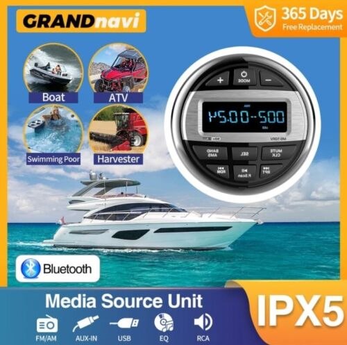 GRANDnavi Marine Stereo 12 V Radio Bluetooth impermeabile ATV UTV Car Boat - Foto 1 di 2