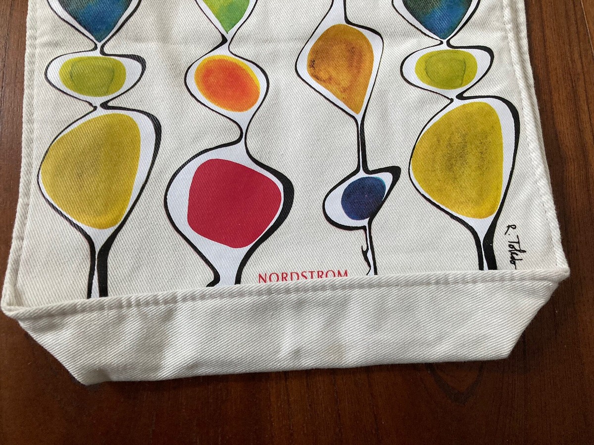 Ruben Toledo Canvas Tote Cream Multicolored Tote Bag For