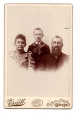 Antique Cabinet Card Parfitt Family Portrait Boy Parents Goshen IN