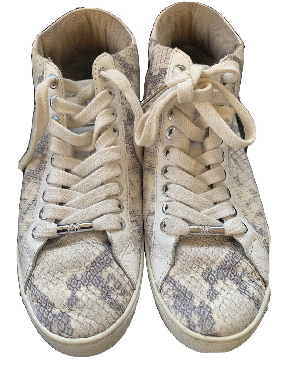 Womens Size 7M MICHAEL KORS Leather Snakeskin Pattern High-Top