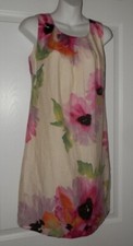 Ann Taylor Loft Tie Neck Sleeveless Watercolor Floral Sheath Dress - Size 0