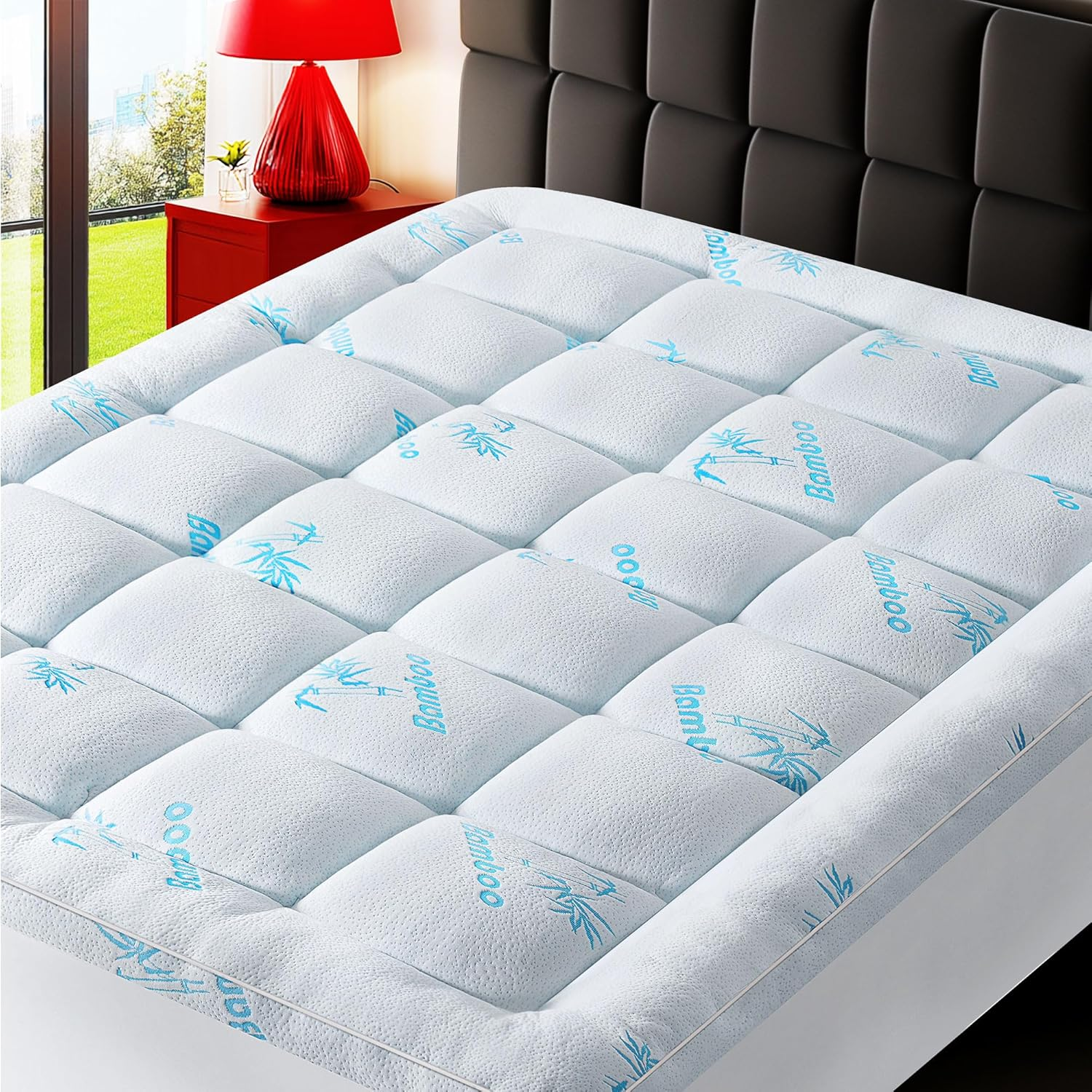 Mattress Topper Full Size,Viscose Made from Bamboo Extra Thick Mattress Pad 8-21-image