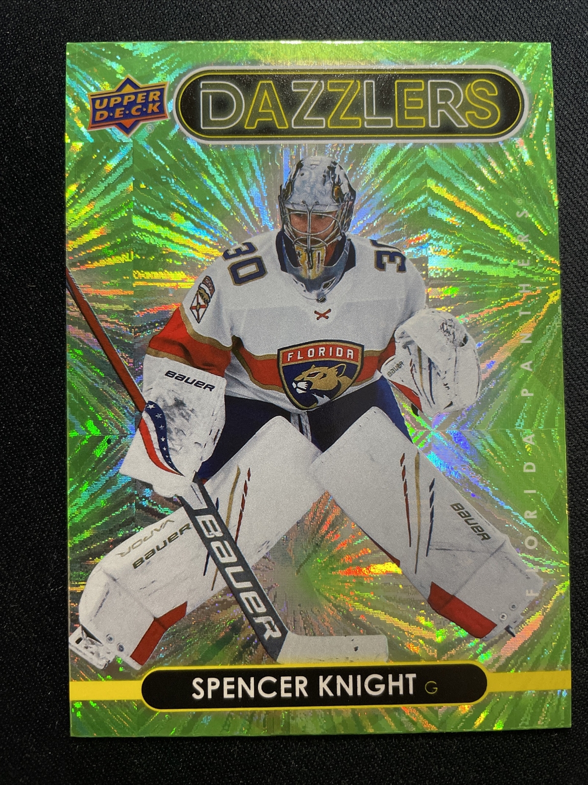 21-22 UD Series 1 Hockey Rookie Green Dazzlers DZ-21 Spencer Knight