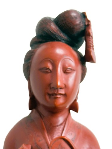 Fine Antique Chinese Finely Carved Female Figure With Fan 11.5" - Picture 5 of 15